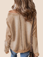 Women's Reverse Seam Waffle Knit Sweatshirt (Buy 2 Free Shipping)