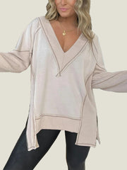 Women's V-Neck Loose Long Sleeve Top (Buy 2 Free Shipping)