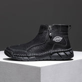 Men's Orthopedic Safety Off-Road Leather Boots - Lightweight ; Round Toe ; Ankle Protection ; Arch Support ; Non-Slip ; Durable for 3 years