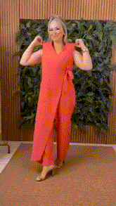 Women's V-Neck Jumpsuit – Stretchy, Machine Washable & Size Inclusive