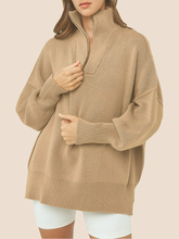 Women's Oversized Quarter Zip Sweater Pullover (Buy 2 Free Shipping)