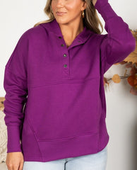 Women's Oversized Half Button Hoodie (Buy 2 Free Shipping)