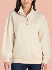 Mock Neck Henley Pullover Sweatshirt (Buy 2 Free Shipping)