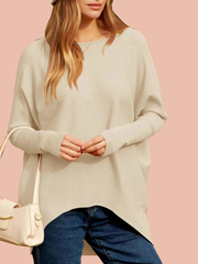 Women's Dolman Sleeve Knitted Pullover Sweater (Buy 2 Free Shipping)