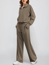 Women's Oversized Half Zip 2 Piece Sweatsuit Set (Buy 2 Free Shipping)