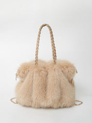 Versatile Plush Velvet Shoulder Tote Bag