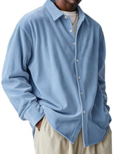 Men's Fashionable and Comfortable Pit Fabric Long Sleeve Lapel Shirt