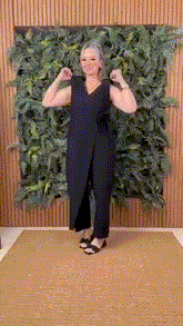 Women's V-Neck Jumpsuit – Stretchy, Machine Washable & Size Inclusive