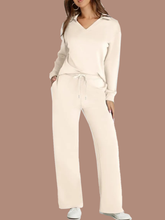 Women's Casual Polo Top and Wide Leg Pants Matching Sets (Buy 2 Free Shipping)