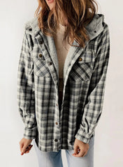 Women's Flannel Plaid Fleece Hooded Jacket (Buy 2 Free Shipping)