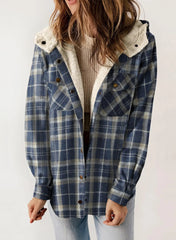 Women's Flannel Plaid Fleece Hooded Jacket (Buy 2 Free Shipping)