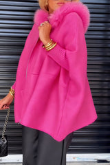 Women's Fur Collar Solid Color Casual Jacket