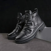 Men's Comfortable Leather Motorcycle Boots Work Boots Waterproof Anti-Slip Anti-Sprain
