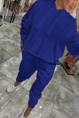 Women’s Sequined Hooded Casual Suit – Stylish & Comfortable Set