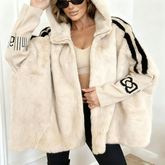 Women's Casual Hooded Zip-Up Plush Coat