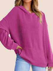 Women's Ribbed Knit Pullover Hoodie (Buy 2 Free Shipping)