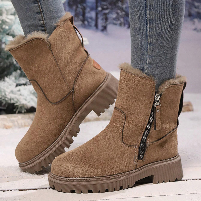 Women Platform Suede Ankle Snow Boots