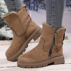Women Platform Suede Ankle Snow Boots