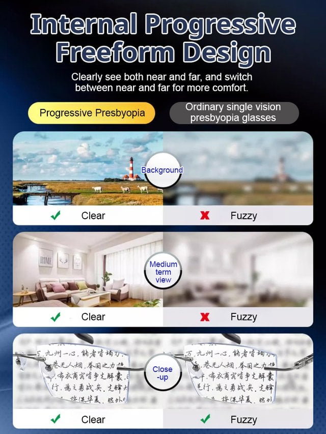 🔥Color-changing anti-blue light presbyopia glasses