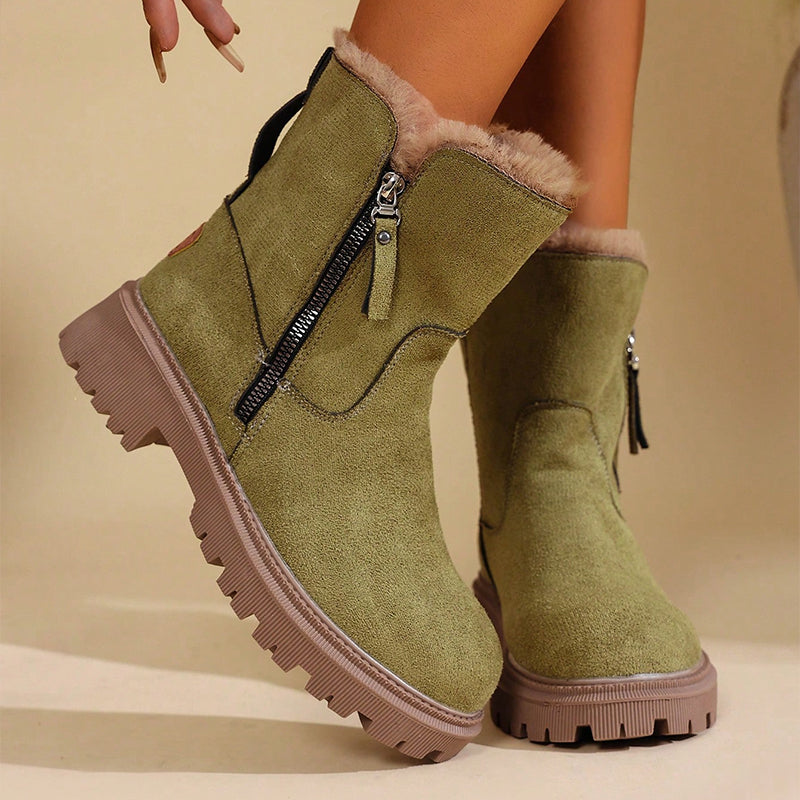 Women Platform Suede Ankle Snow Boots