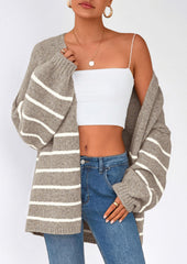 Women's Oversized Balloon Sleeve Striped Cardigan (Buy 2 Free Shipping)
