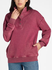 Mock Neck Henley Pullover Sweatshirt (Buy 2 Free Shipping)