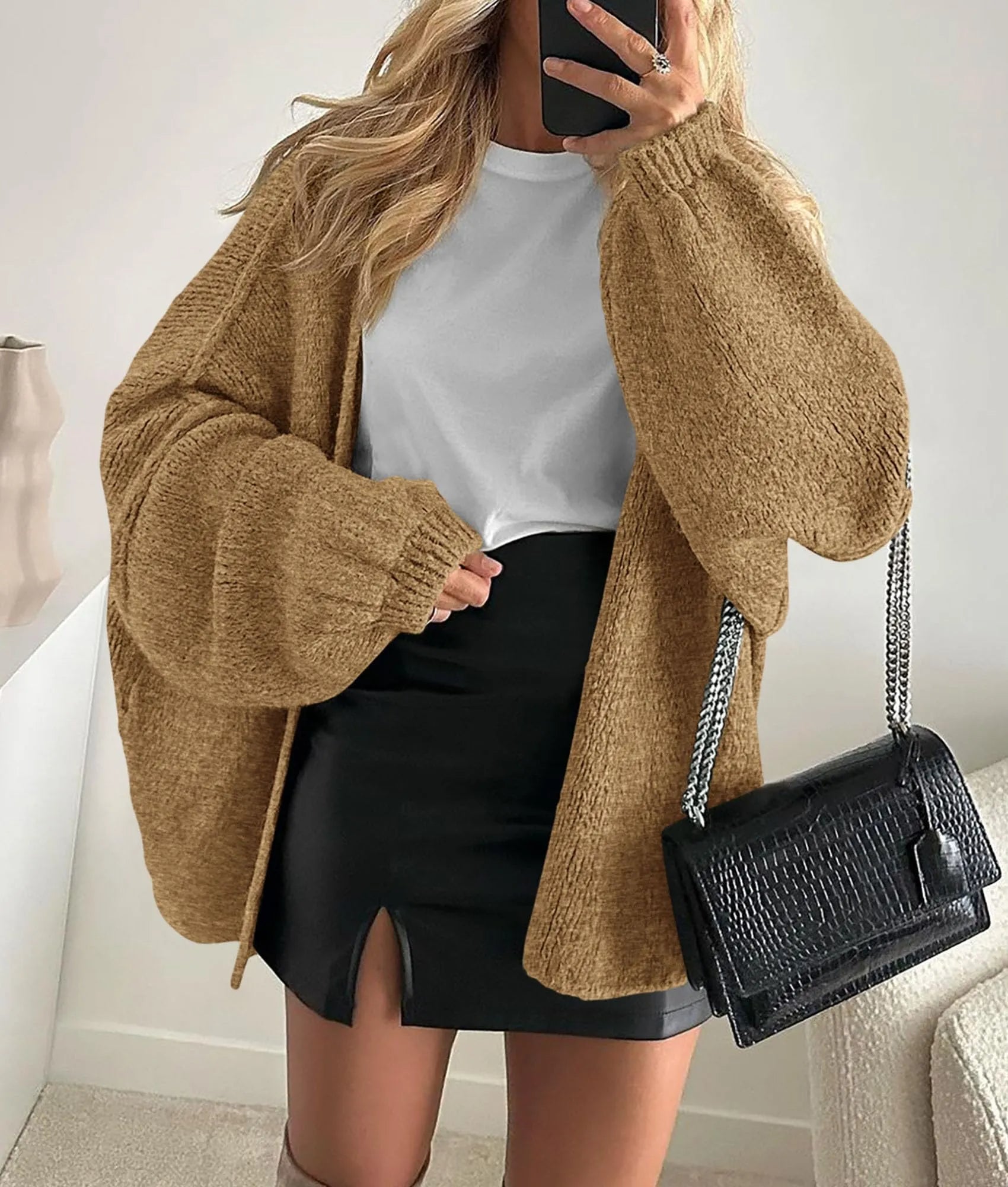 Women's Oversized Lantern Sleeve Sweater Cardigan (Buy 2 Free Shipping)