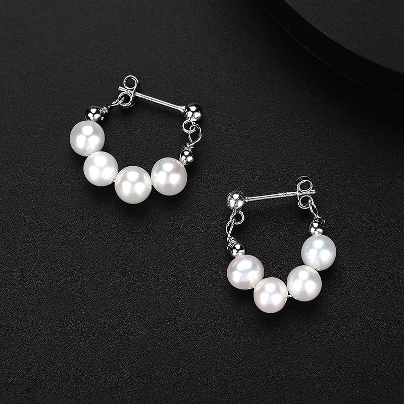 Sterling Silver Baroque Freshwater Pearl Stud Earrings