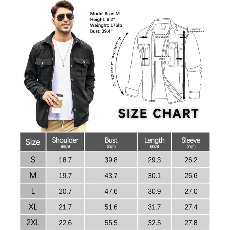 ⚡Hot Sales 49% OFF🔥Men's Flannel Lined Shacket Jacket