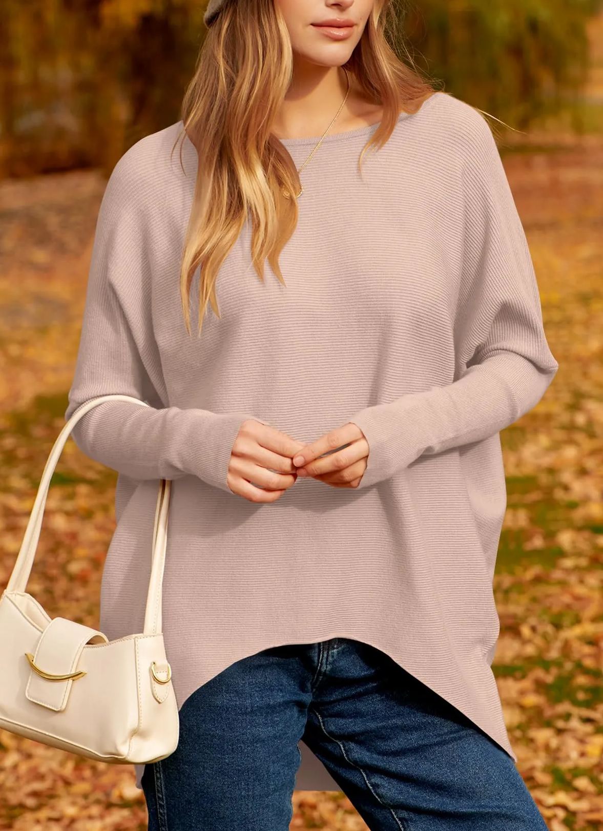 Women's Dolman Sleeve Knitted Pullover Sweater (Buy 2 Free Shipping)