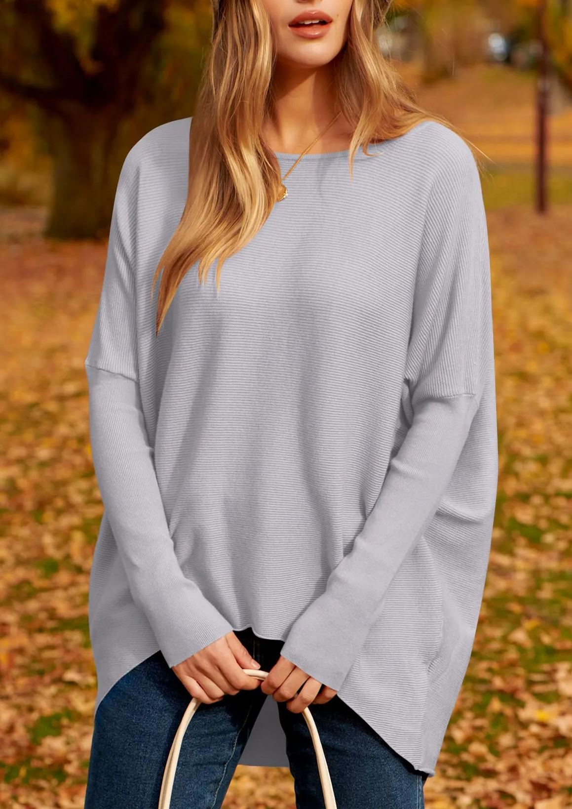 Women's Dolman Sleeve Knitted Pullover Sweater (Buy 2 Free Shipping)