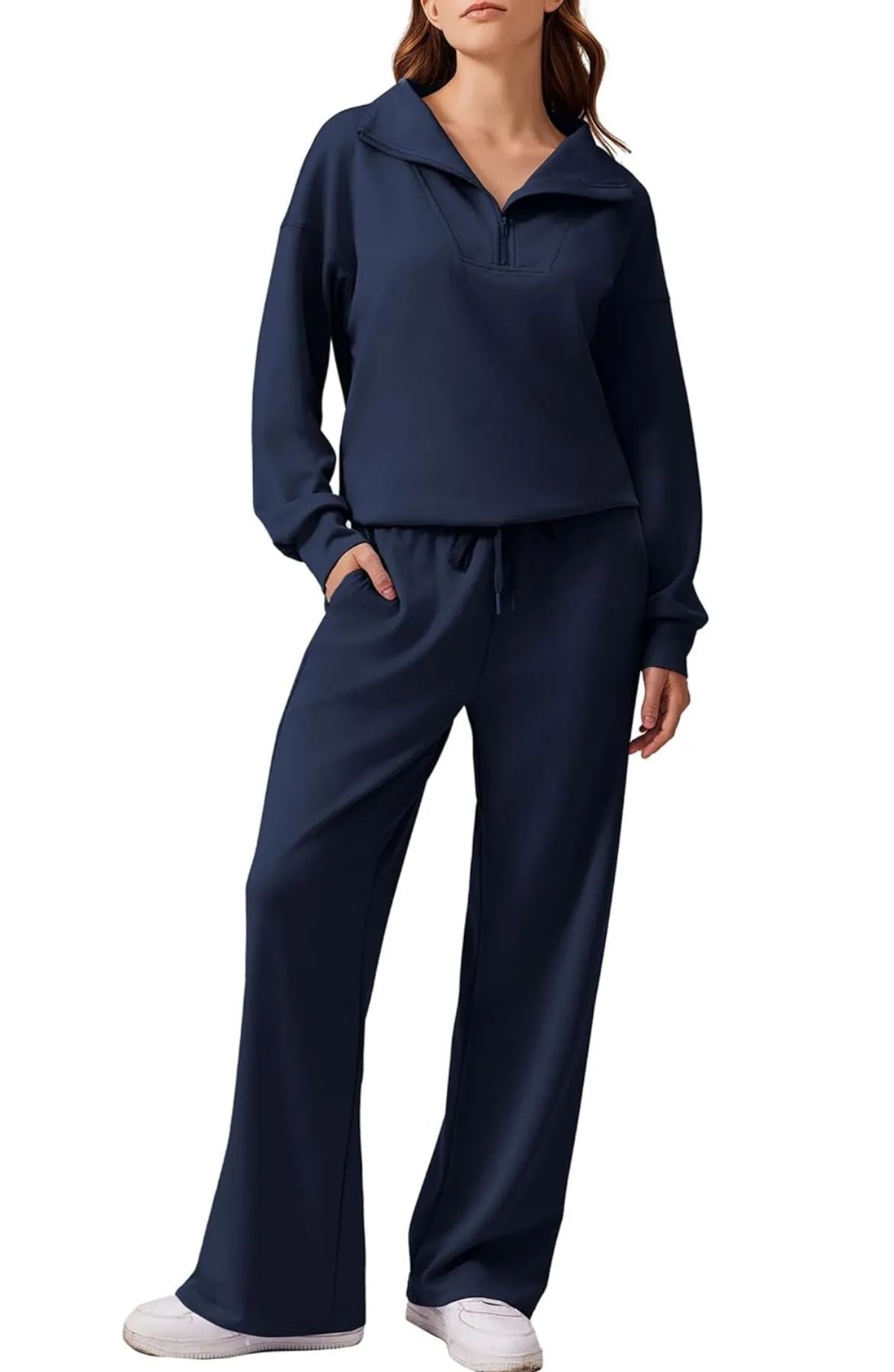 Women's Oversized Sweatshirt Wide Leg Pants Two Piece Set (Buy 2 Free Shipping)