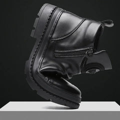 Men's Comfortable Leather Motorcycle Boots Work Boots Waterproof Anti-Slip Anti-Sprain