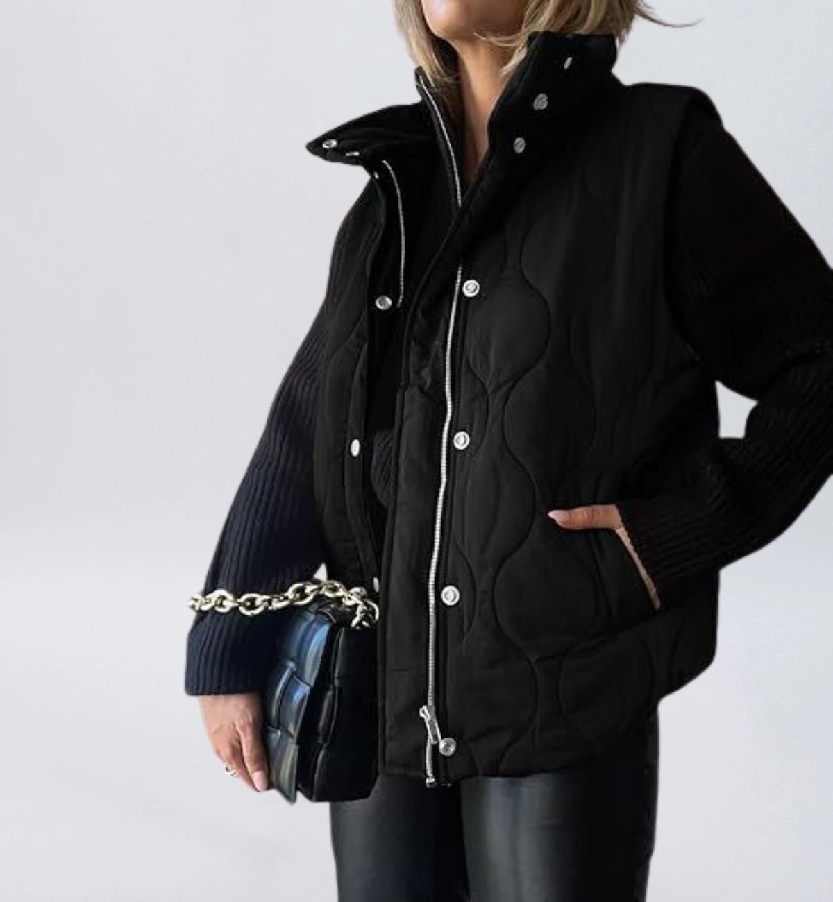 Women Cropped Puffer Vest Stand Collar Sleeveless Lightweight Quilted Vest