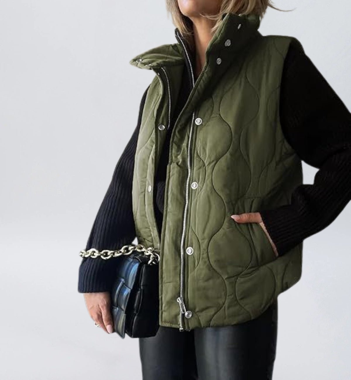 Women Cropped Puffer Vest Stand Collar Sleeveless Lightweight Quilted Vest